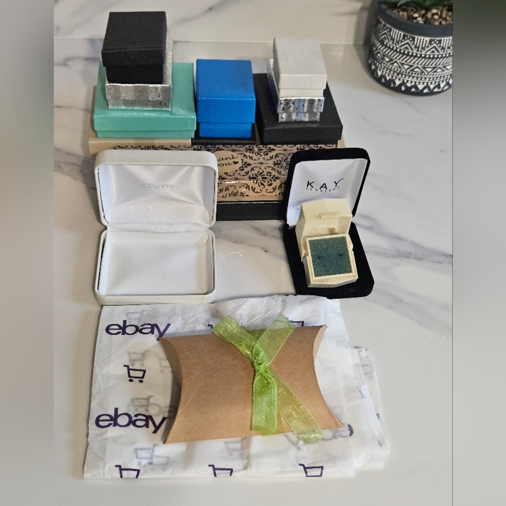Assorted LOT OF 18 Jewelry Boxes with an eBay Gift Wrap